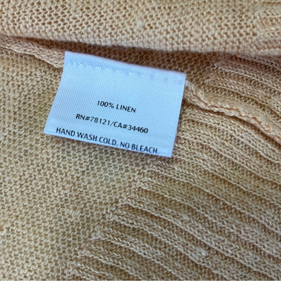 Eileen Fisher 100% Linen Drape Open Front Cardigan Light Peach Size XS - Picture 8 of 8